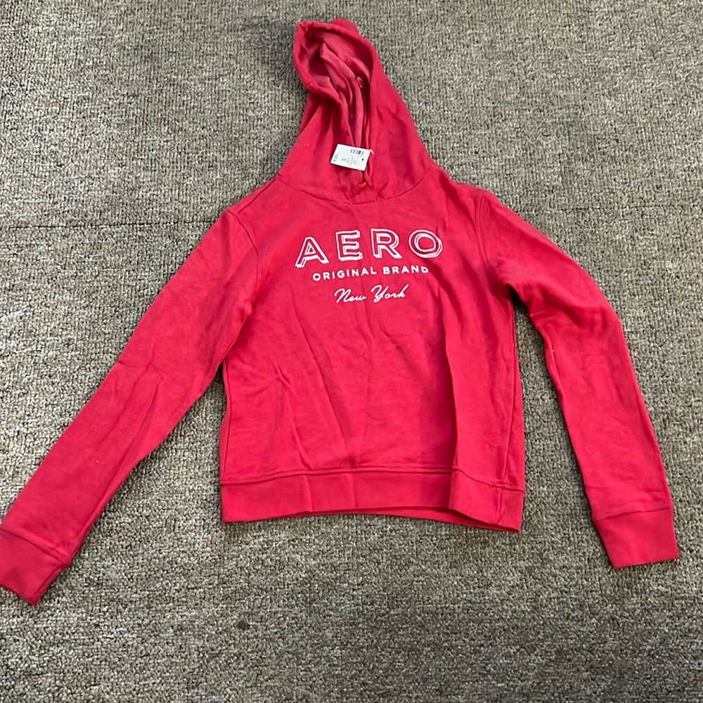 NWT Aero New York Classic Red Cinch Sweatpants and Red Hoodie in XS